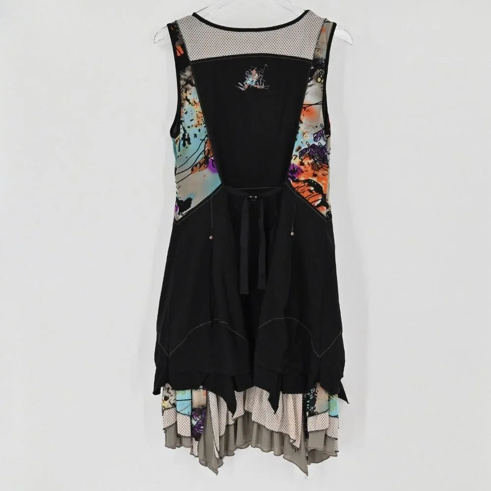 C'FAIT POUR VOUS Womens Sleeveless Tiered Ruffle Hem Multicolor Dress US Size 12 - Picture 4 of 9